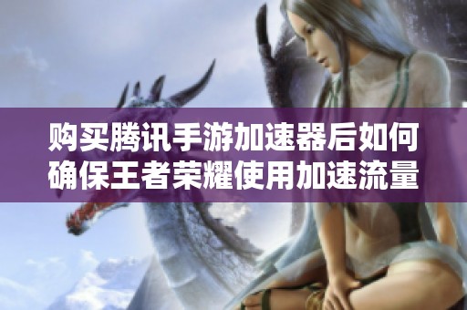 购买腾讯手游加速器后如何确保王者荣耀使用加速流量