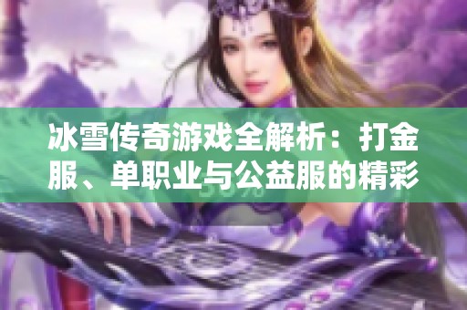 冰雪传奇游戏全解析：打金服、单职业与公益服的精彩体验