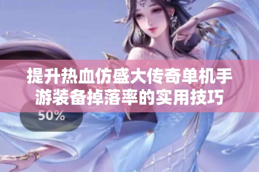 提升热血仿盛大传奇单机手游装备掉落率的实用技巧