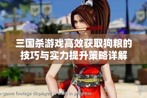 三国杀游戏高效获取狗粮的技巧与实力提升策略详解