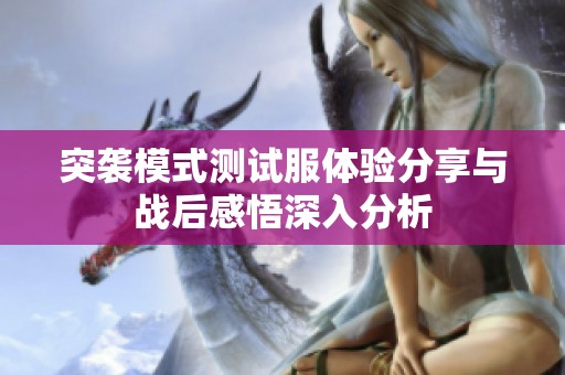突袭模式测试服体验分享与战后感悟深入分析