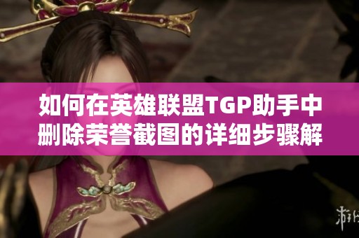 如何在英雄联盟TGP助手中删除荣誉截图的详细步骤解析