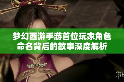 梦幻西游手游首位玩家角色命名背后的故事深度解析