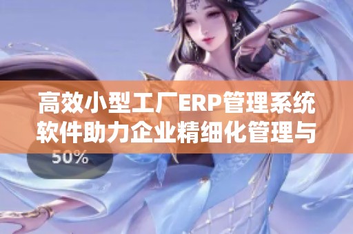 高效小型工厂ERP管理系统软件助力企业精细化管理与决策