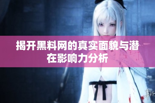 揭开黑料网的真实面貌与潜在影响力分析