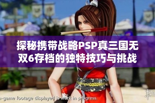 探秘携带战略PSP真三国无双6存档的独特技巧与挑战